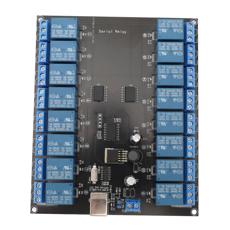 Carte relais 16 canaux avec port série USB, module relais SPDT pour ...