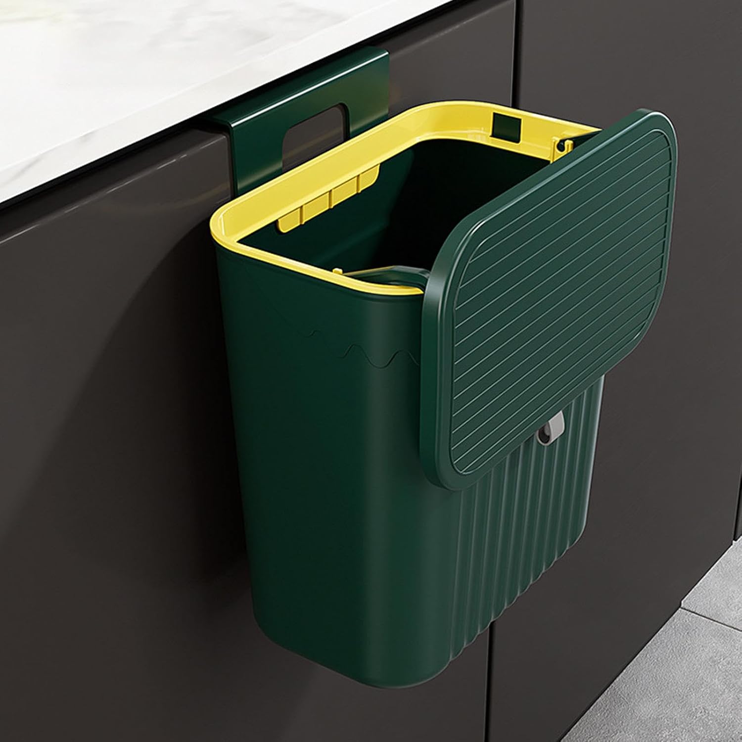 Poubelle Murale De Cuisine Yooghuge Avec Couvercle - 7L Ou 9L - À Suspendre Ou Poser - Design Pratique