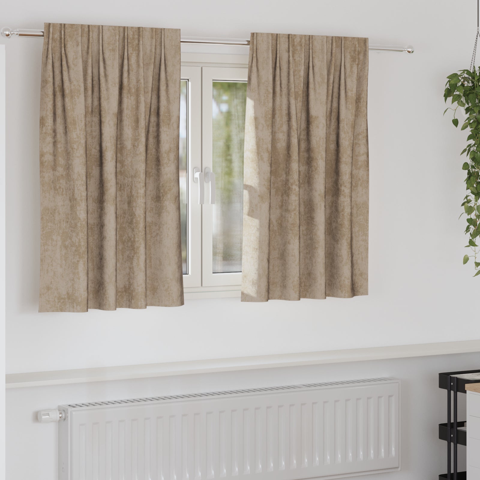 Zasłony z weluru 2 pcs szampański 140 x 140 cm Aksamit vidaXL