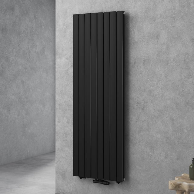 doporro Radiateur pour Chauffage Central 180x61cm Radiateur à Eau Chaude Panneau Double Couches Vertical Noir-Gris