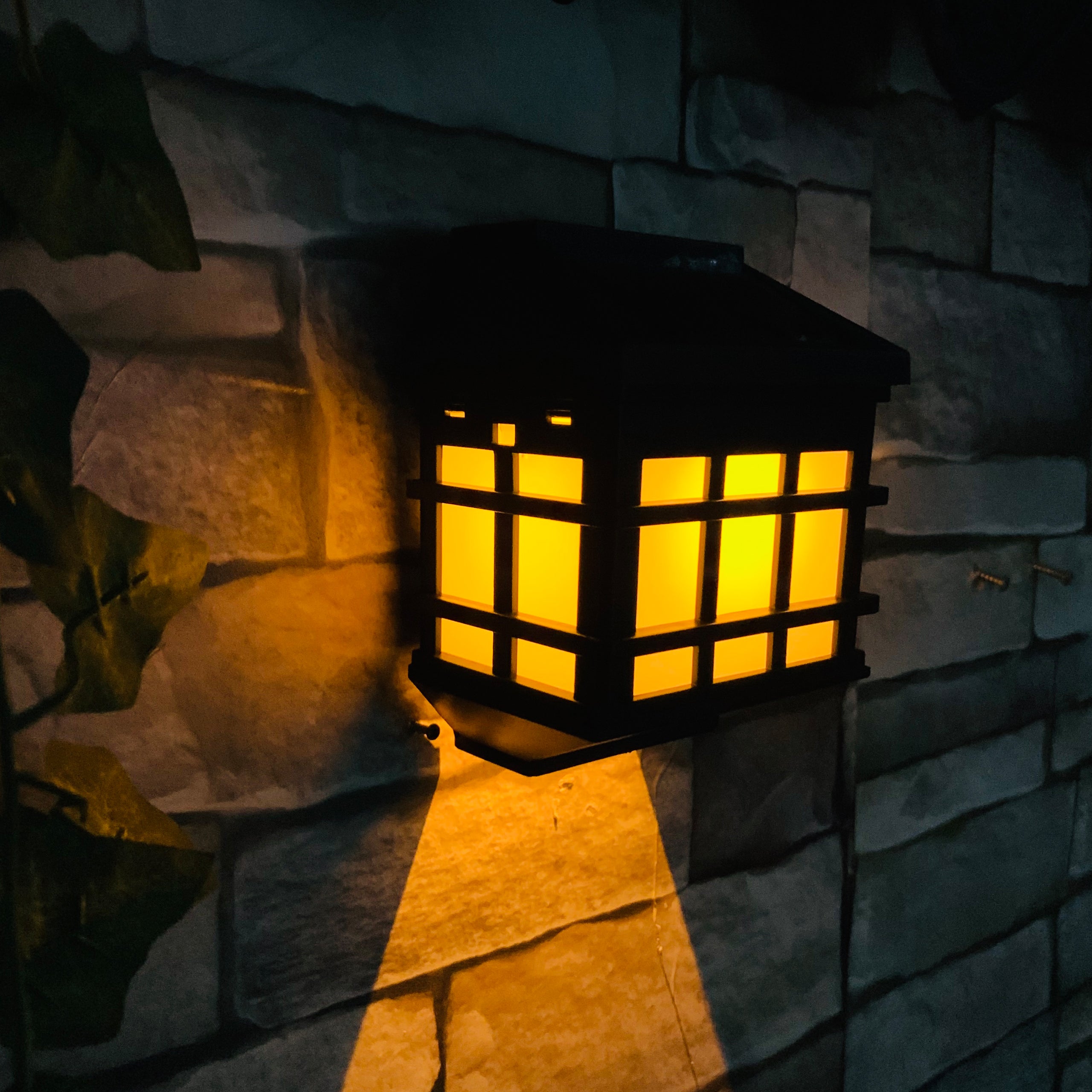 Kinkiet solarny LED imitacja płomienia IP44 3000K lampa ścienna zewnętrzna czarna MasterLED - 3