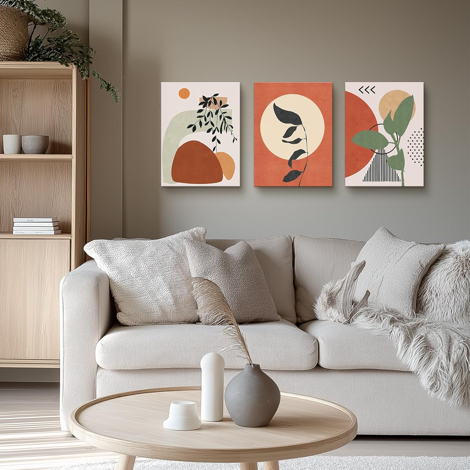 3-częściowy abstrakcyjny wydruk na płótnie – obraz na płótnie z motywem zen, dekoracja ścienna, 30x40 cm, płótno bez ramy