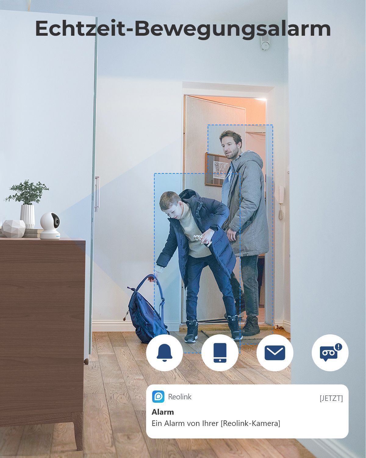 Caméra de surveillance 2K WiFi PT interieure filaire, Reolink E1 Pro, 2Pack - 4