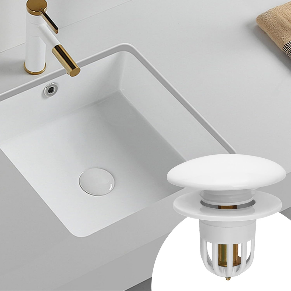 Korek spustowy zlewu z sitkiem ceramicznym i filtrem zapobiegającym zatykaniu - B - 6
