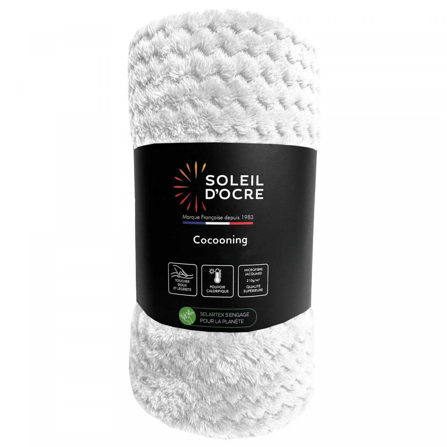 Soleil D'Ocre Plaid Polare Microfibra 120x160 Cm | Nero Stile Pollo Bianco E Nero