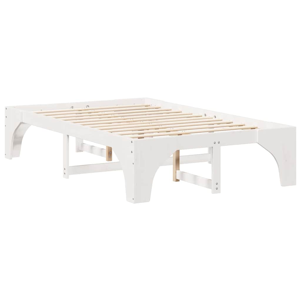 Cadre de lit en pin massif blanc, pour la chambre, 120 × 190 cm - 4