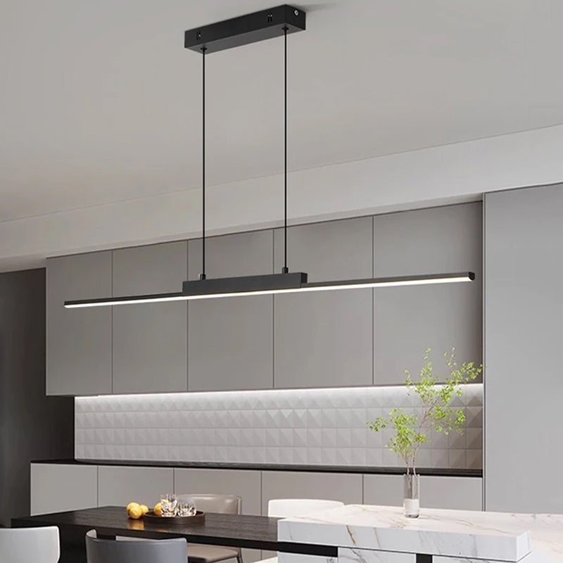 Suspension Moderne 100CM LED Salle à Manger Cuisine Salon | Éclairage Blanc Froid Déco Intérieure | Longue Lampe Plafonnier Élégante - 5
