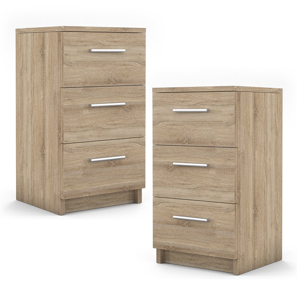 Comodini camera da letto Alpin, Bianco, 40 x 62 cm con cassetti, Vicco