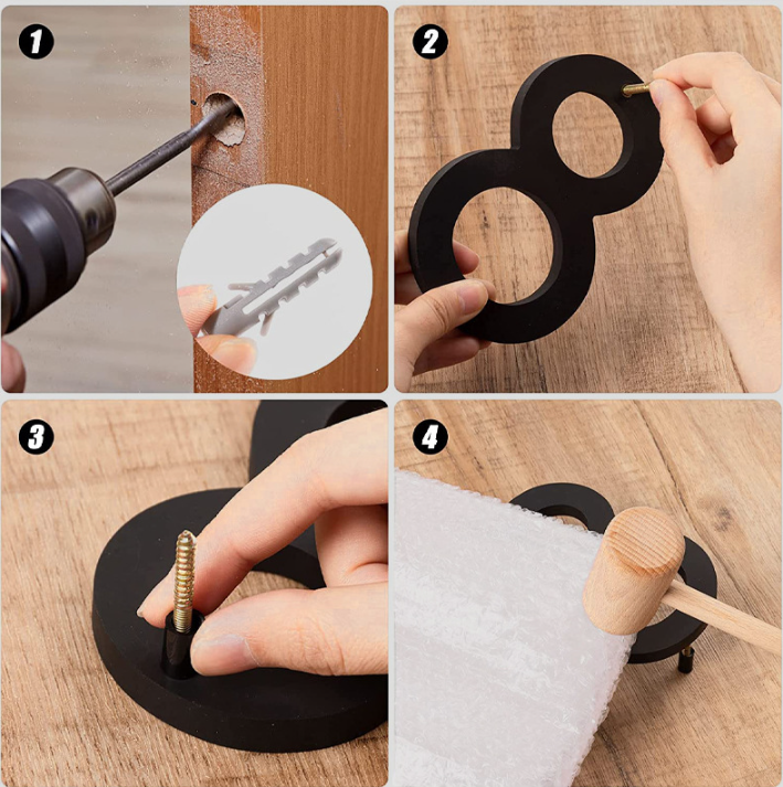 Numero civico moderno spazzolato - 5 pollici, altezza 125 mm, acciaio inossidabile nero massiccio (numero 6 Uno) - 4