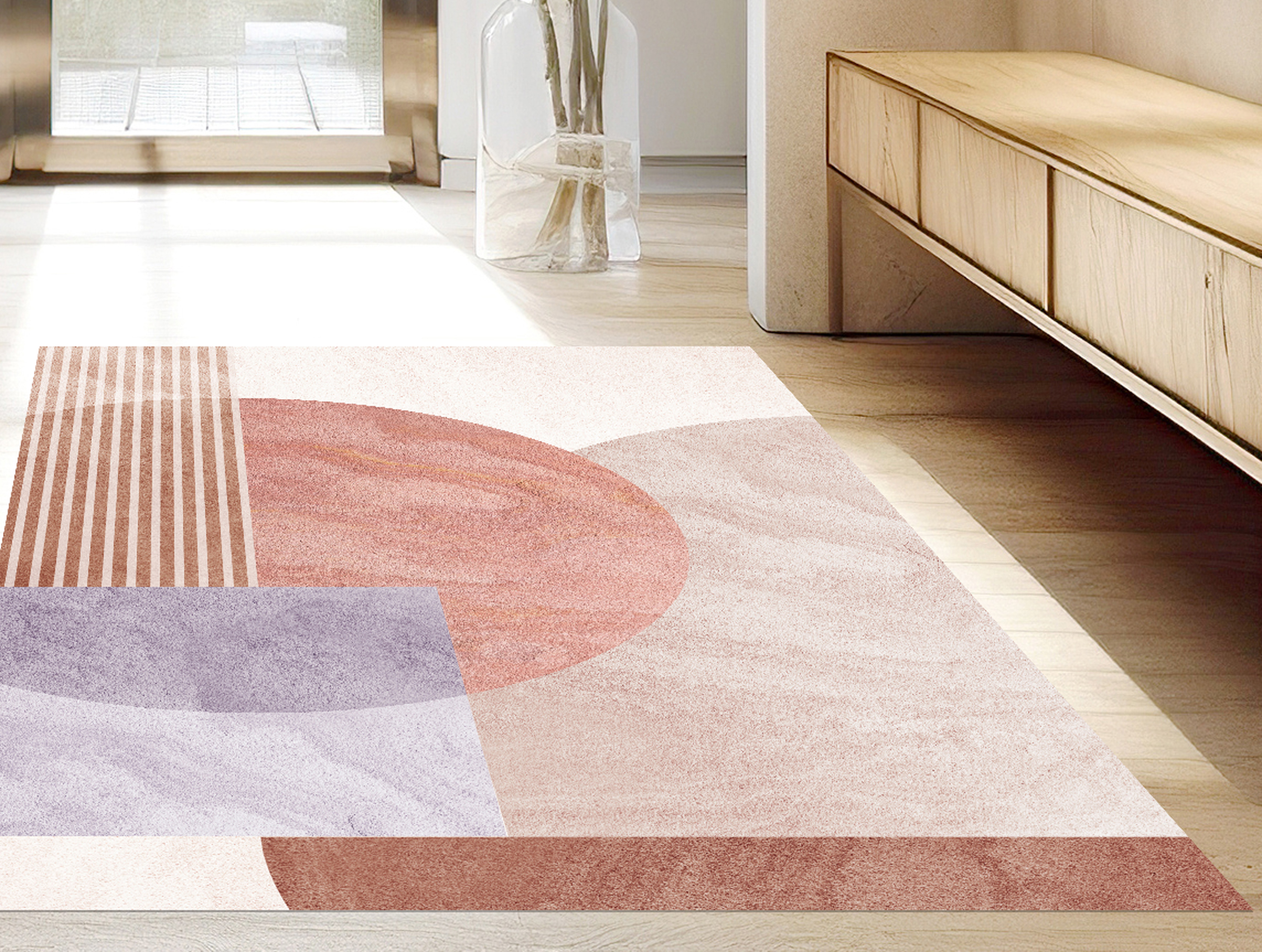 Alfombra de vinilo eyne 100x150 cm - pvc antideslizante, vinilica para cocina o salón, lavable, estilo moderno