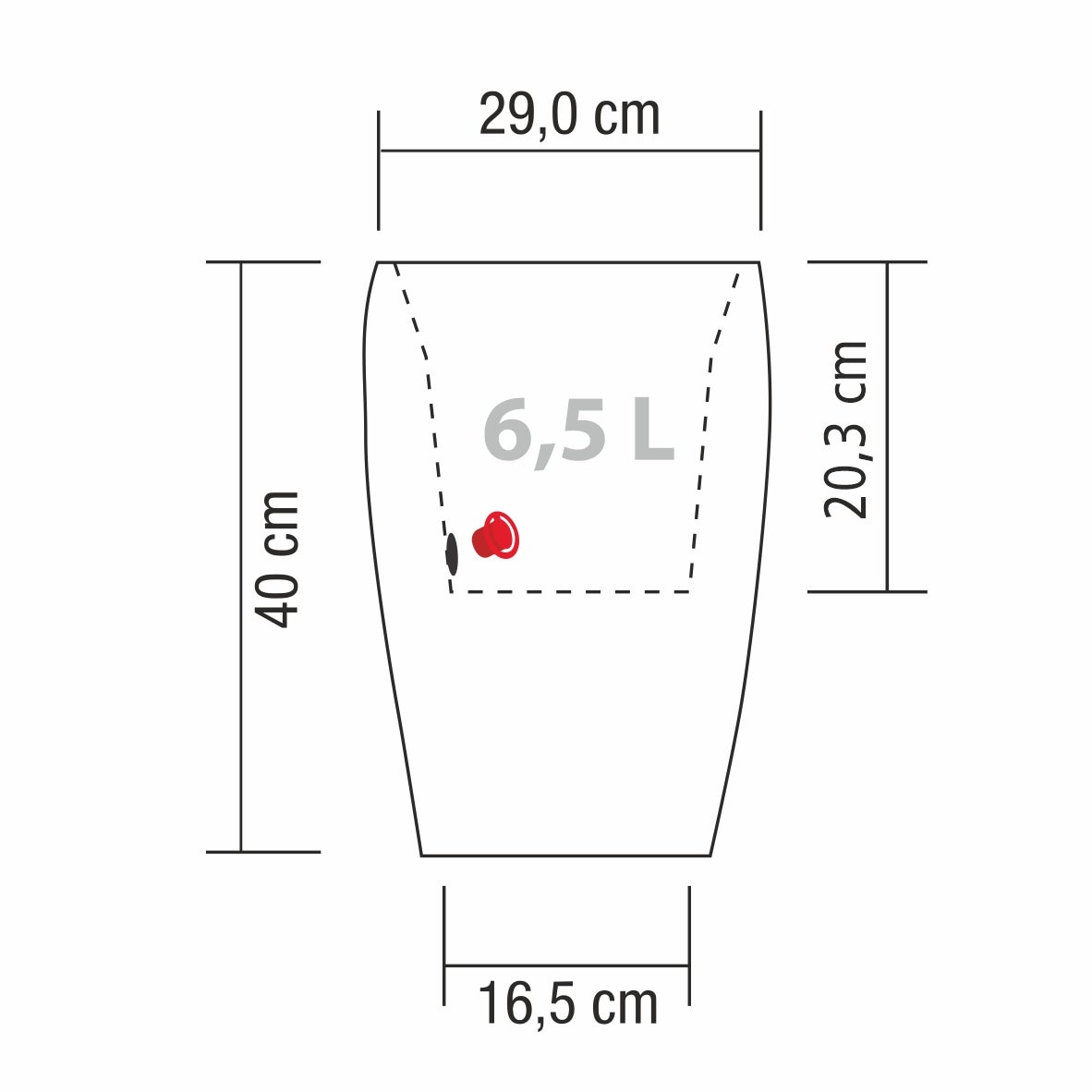 Scheurich Barceo High 40, vase/pot à fleurs/jardinière, cylindrique, coloris: Stony Grey, fabriqué avec du plastique recyclé, pour l’extérieur - 2
