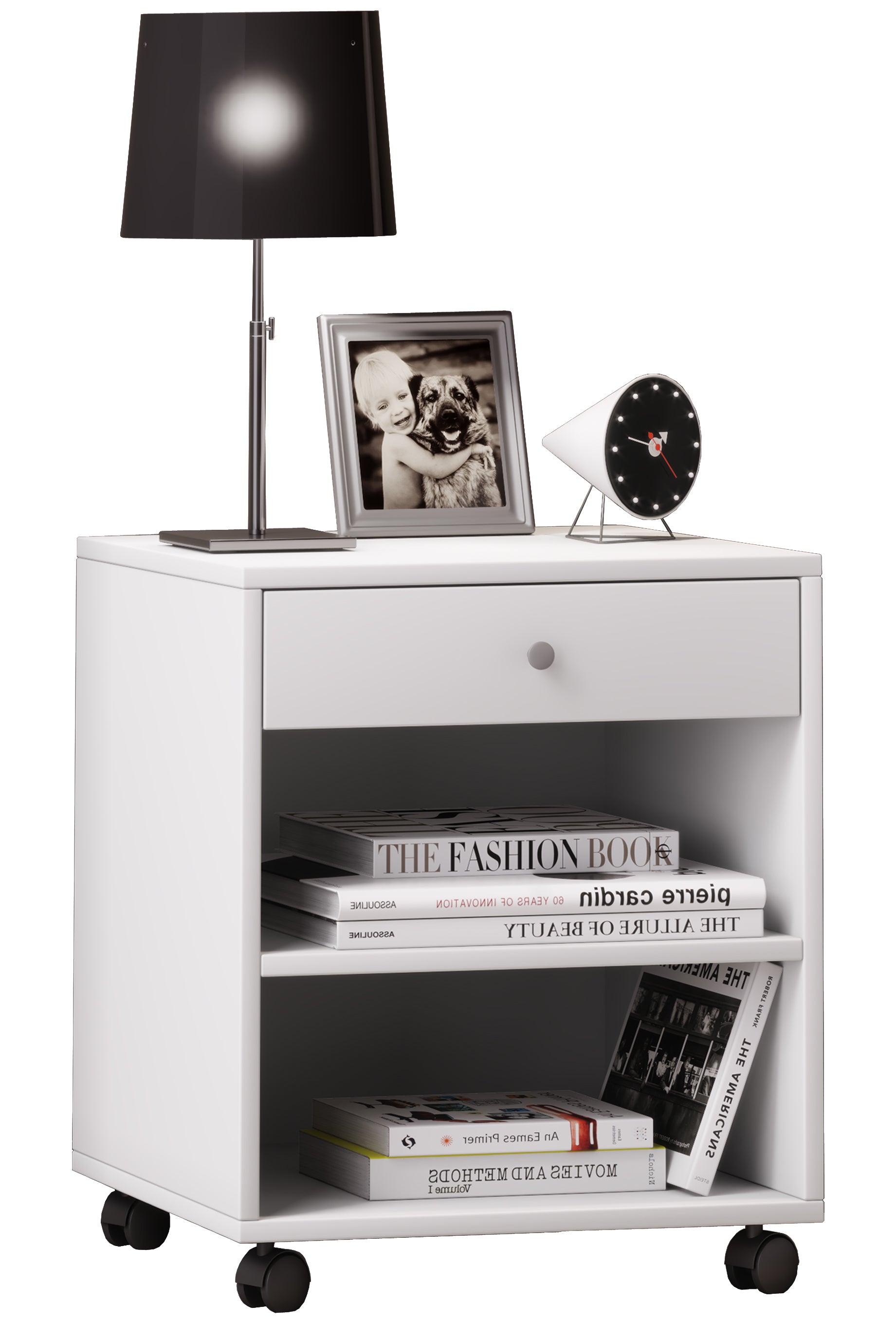 VCM Stół nocny Rolda Biały H 54 x B 45 x T 38 cm
