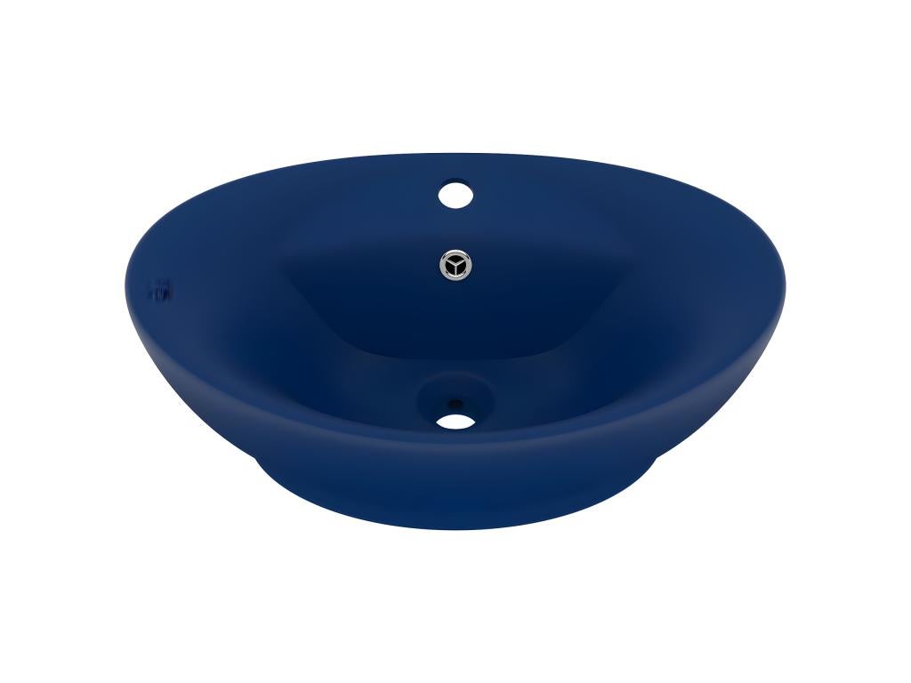 Lavabo ovale di lusso con troppopieno da appoggio wc lavabo bagno interno casa 58,5 x 39 cm ceramica blu 02_0002677 - 6