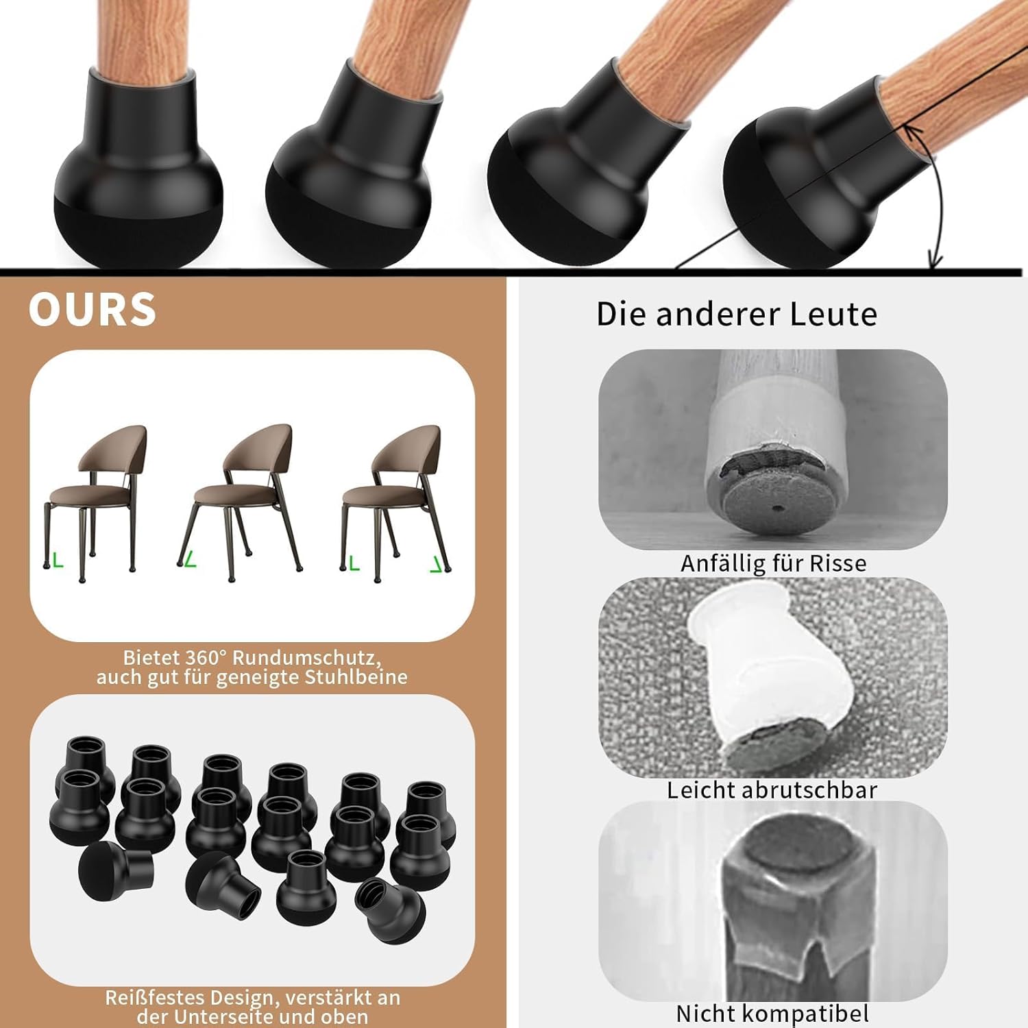 Protectores De Su Para Patas De Sillas De 36 Piezas
