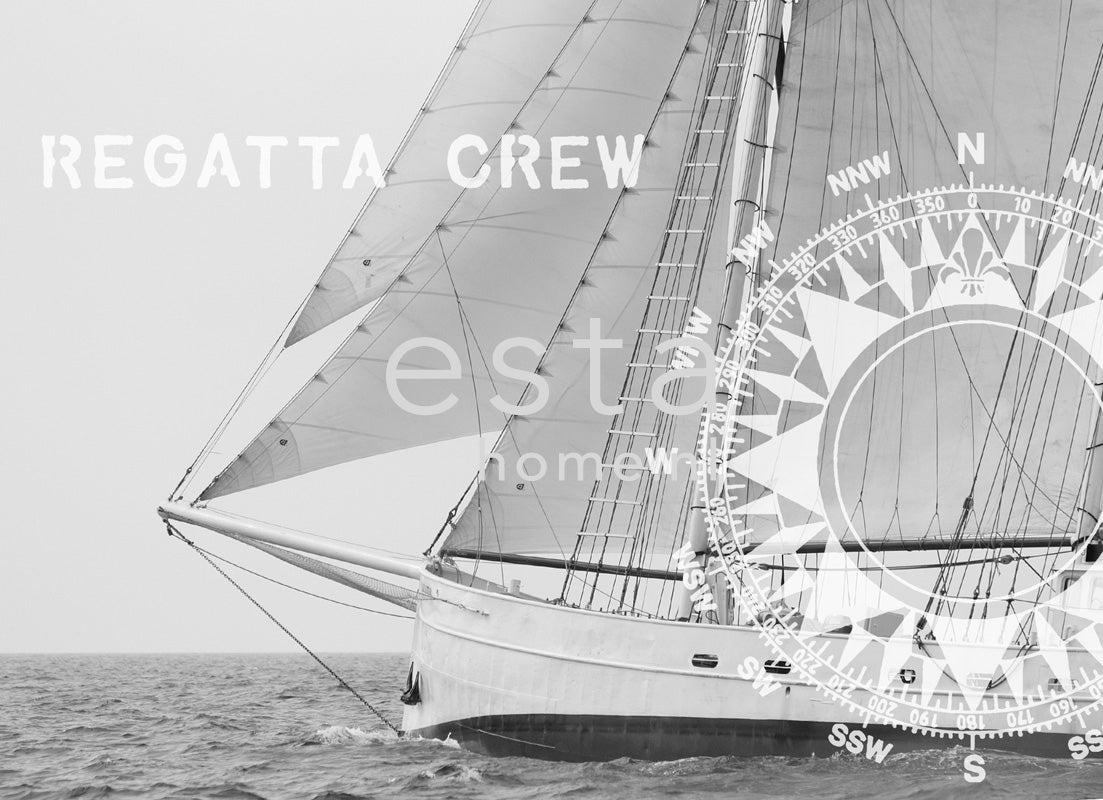 Fotomural goleta negro y blanco - 372 x 270 cm - estahome