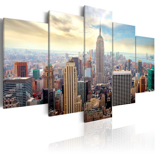 Tableau Sur Toile Visario – New York Abstrait 200x100 Cm – Prêt à Accrocher
