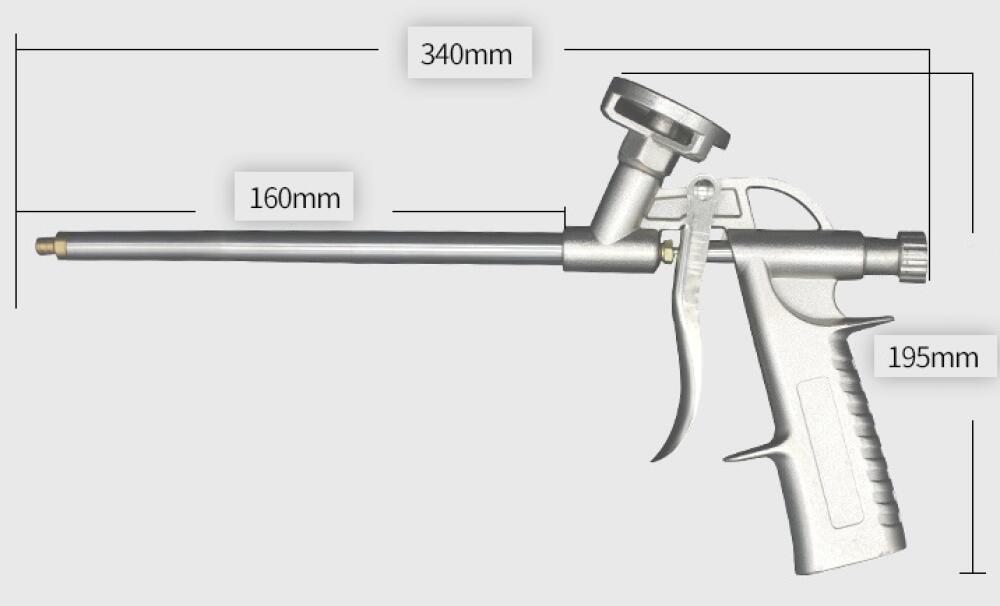 Pistolet à mousse PU professionnel en métal, 31 cm, auto-nettoyant pour mousse de construction et mousse de montage, construction robuste - 2