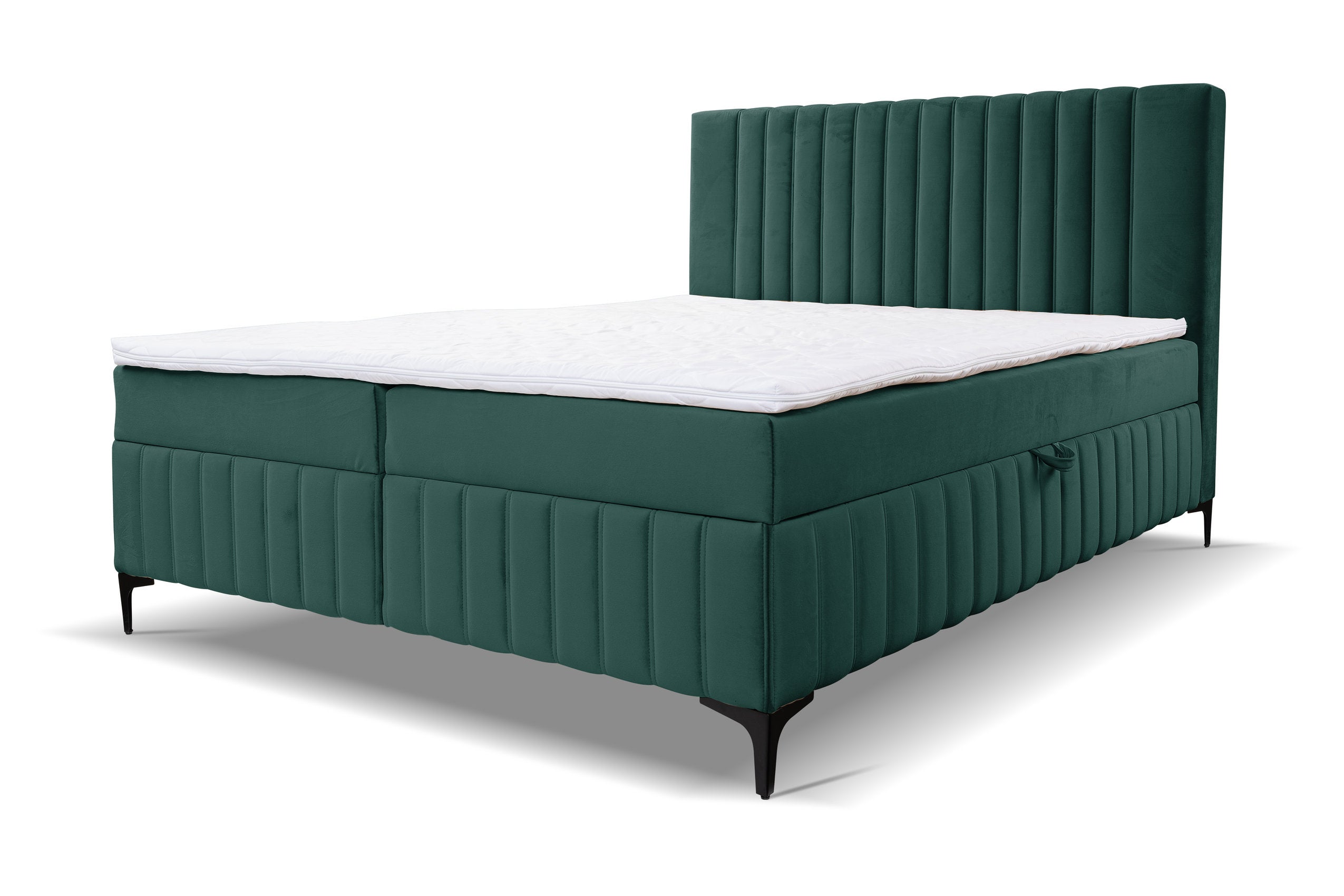 Lit boxspring QUANT avec 2 coffres de rangement, lit rembourré ...