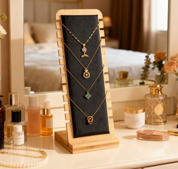 Présentoir à Bijoux En Bois 12 Emplacements Porte Collier Bracelet Pour Pendentifs Colliers Et Bracelets Présentoirs à Bijoux Élégants Et Pratiques - 4
