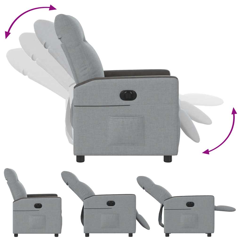 Fauteuil de télévision | Fauteuil inclinable électrique Gris clair Tissu CFW91455 - 8