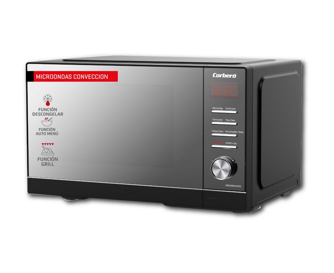Corberó Corberó, Microondas Libre Instalación Cmicm9023dcb, 23L, 900W, Grill, Convección, Auto Menú, /Inox Negro , Leroy Merlin