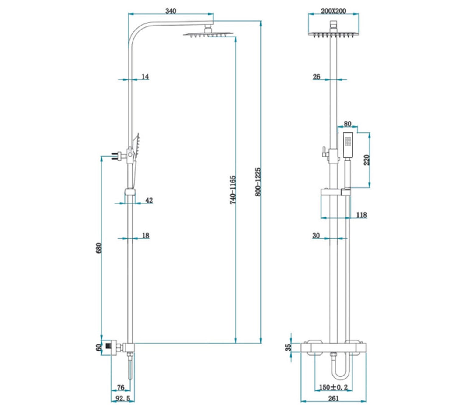 Colonne de douche avec mitigeur thermostatique LOMAZOO Estrella doré - 8