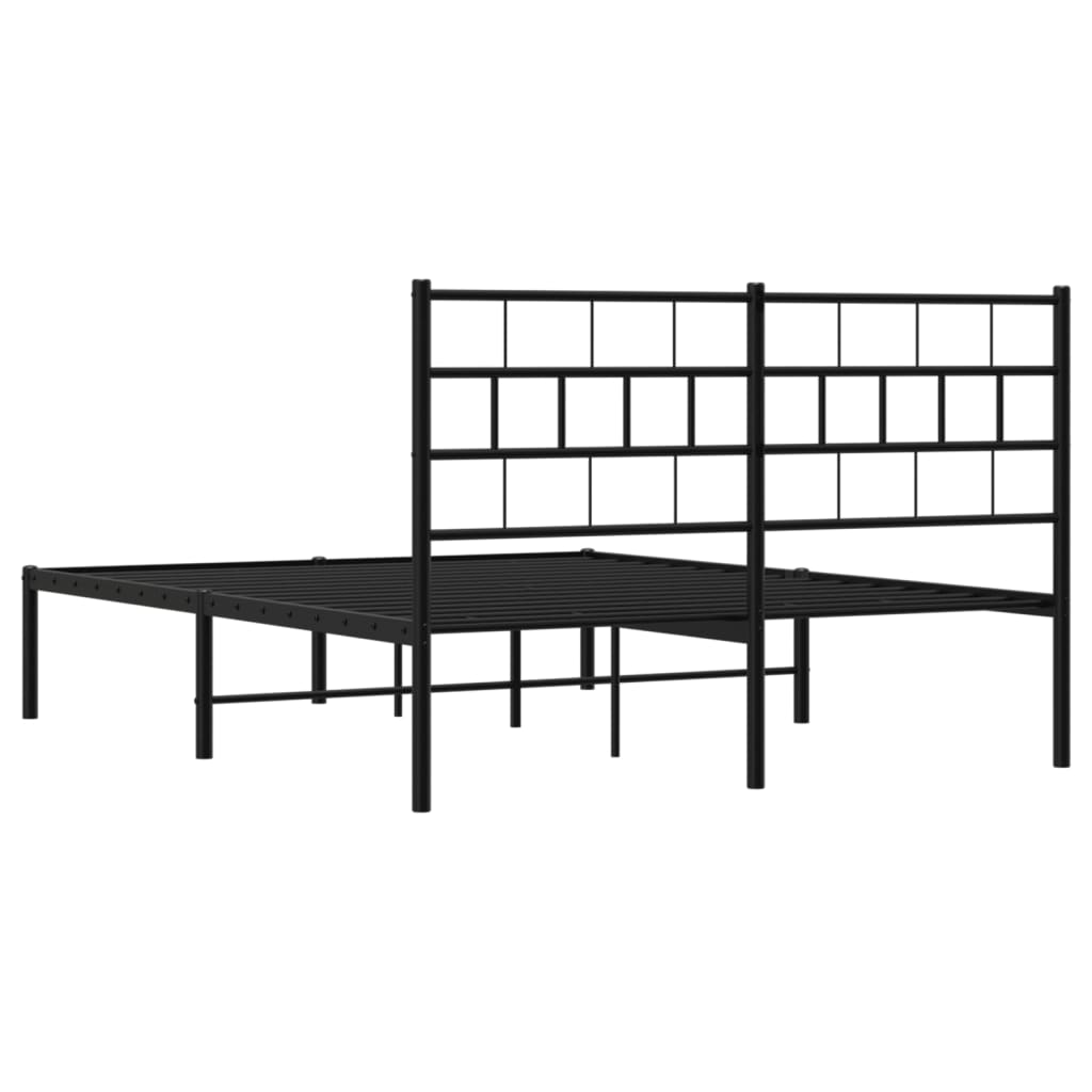 Estructura cama sin colchón con cabecero metal negro 140x200 cm vidaXL - 7