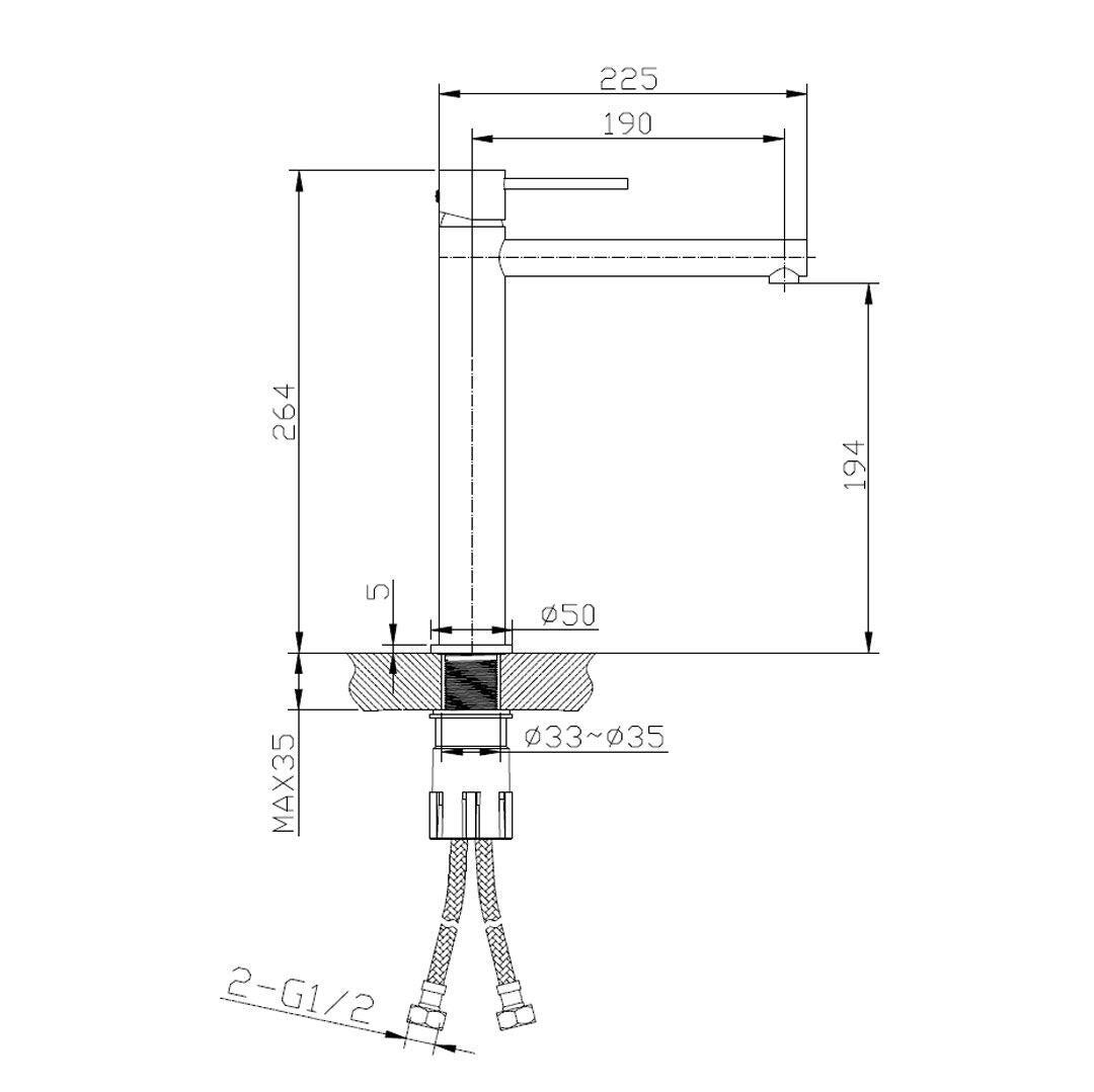 Miscelatore per lavabo oro spazzolato XL, Envol, ESSEBAGNO - 7