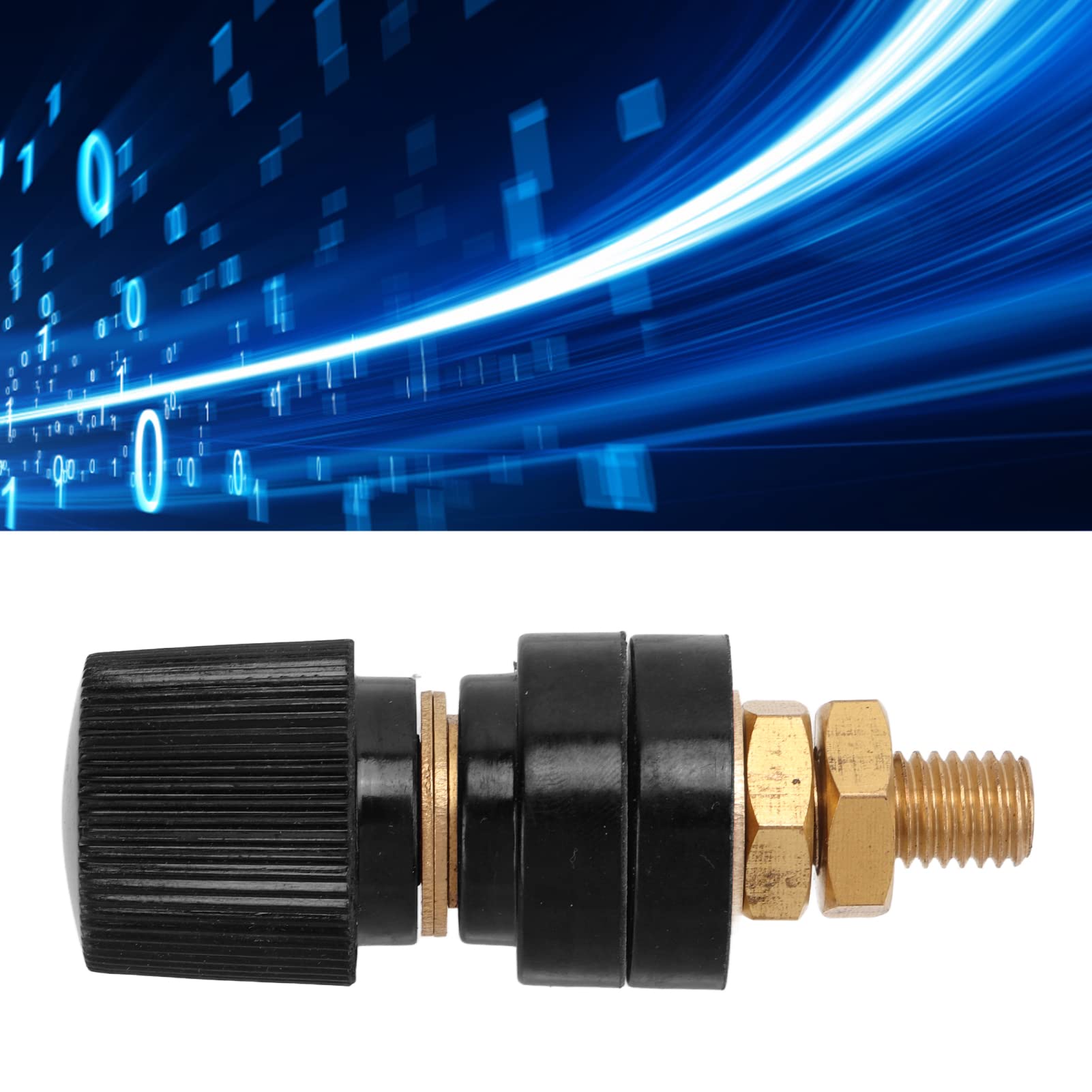 Terminale in rame Materiale in ottone Forte conduttività elettrica Accessori per test elettrici (nero) - 2