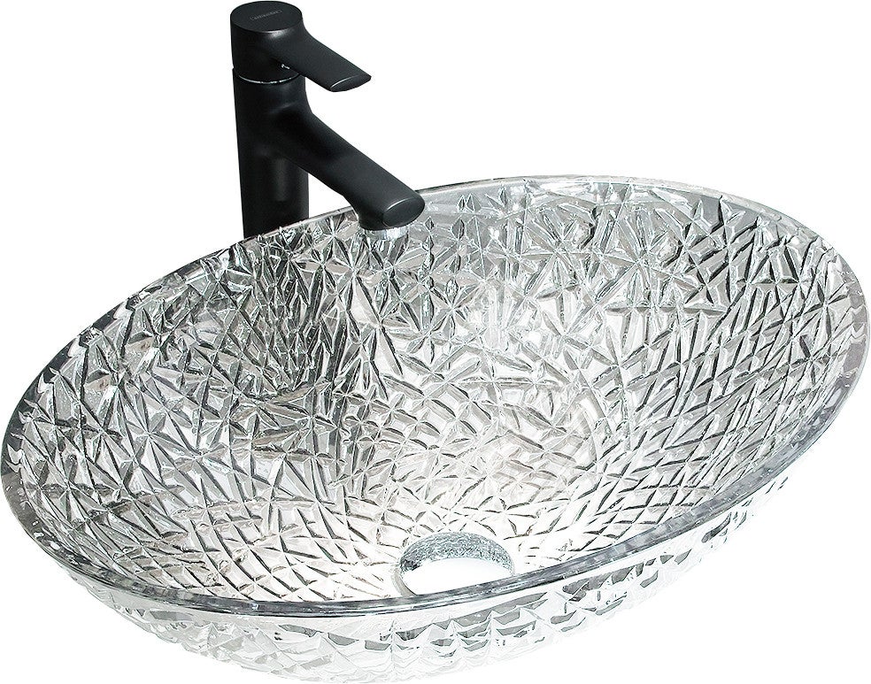 Mexen Goa szklana umywalka nablatowa 50 x 36 cm, transparent - 24085000