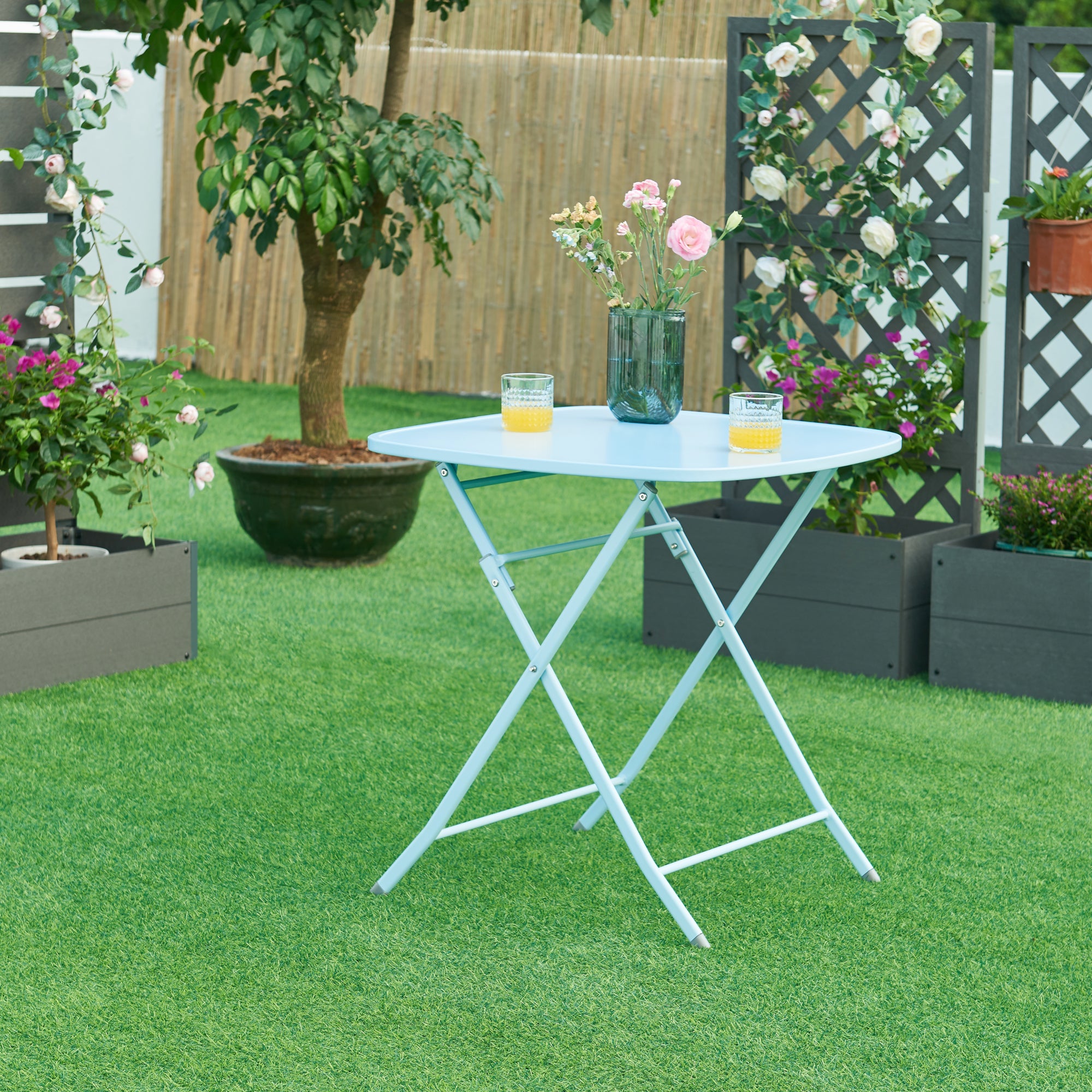 Table De Jardin Pliante 64x70x72 Cm | Acier Traité, Plateau Zingué - Fabriqué En France - 7