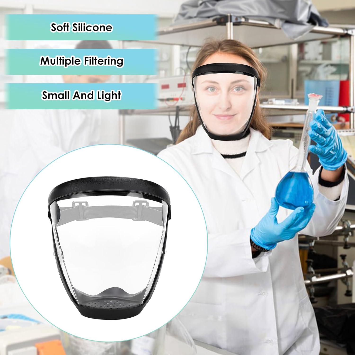 Protection complète du visage Antibuée - Masque facial transparent en plastique avec bande réglable pour adultes - 7