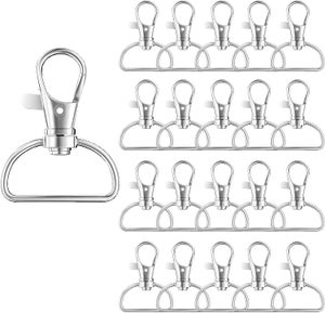 70 Pièces Anneaux Et Mousquetons Porte-clés – Argent – Rotatifs 360° – Pour DIY, Bijoux, Décoration