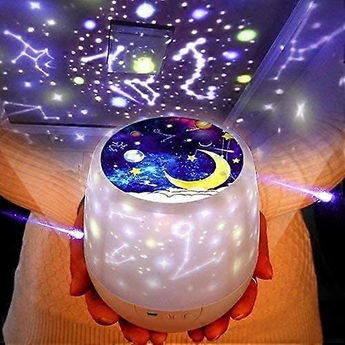 Luz Noturna Infantil Projetor de Estrelas Multifuncional para Decoração de Festas, Presente para Berço de Bebê