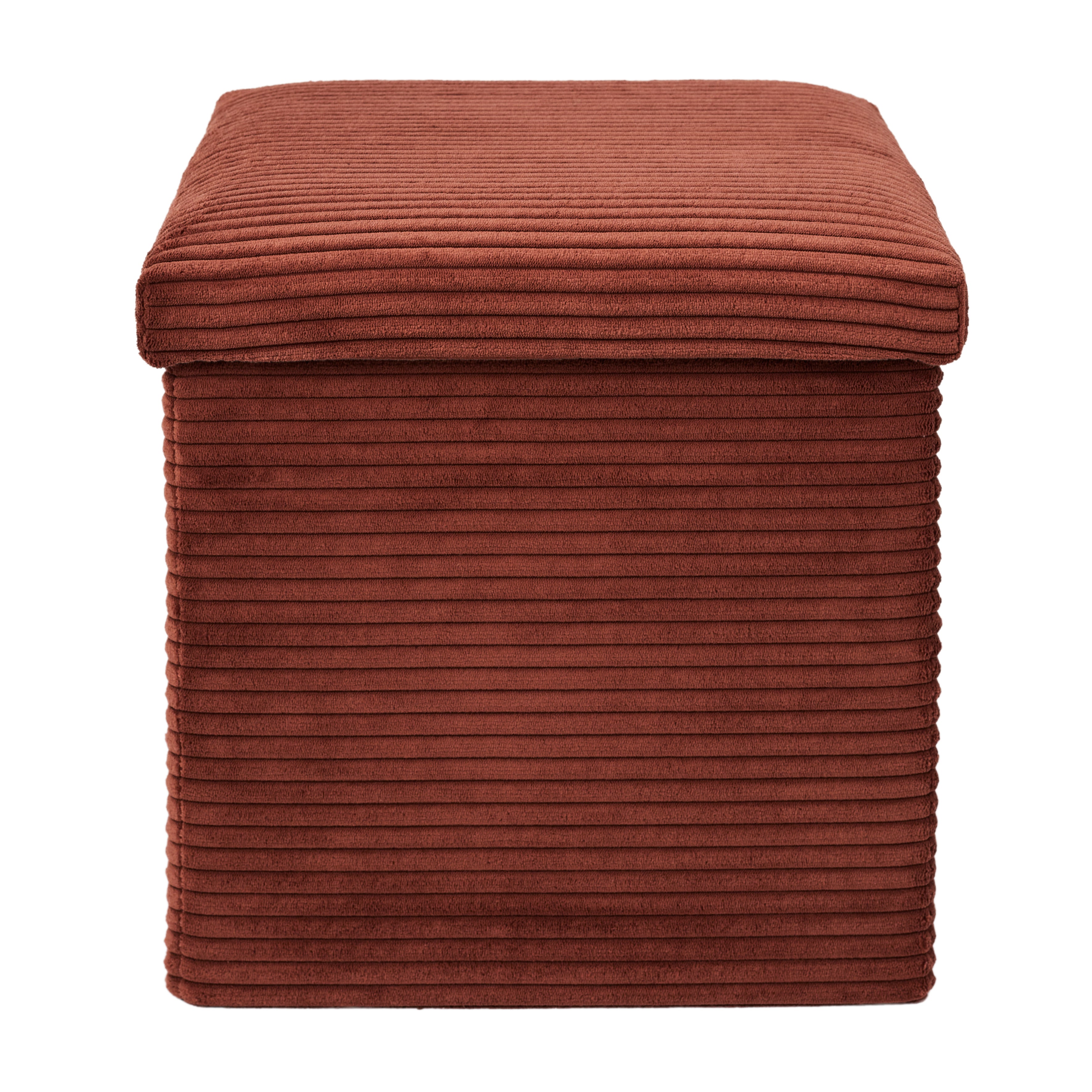 Coffre Pouf Pliable - Home Deco Factory - Scott - Côtelé - Orange - 3