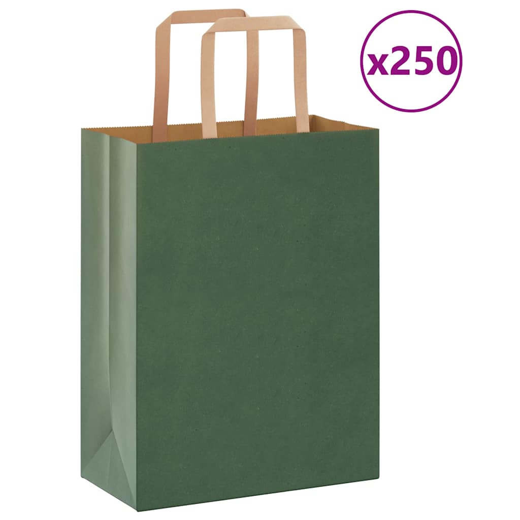 Sacs En Papier Kraft 250 Pcs Sacs Kraft Avec Poign es Vert 21x11x28 Cm sacs-en-papier-kraft-250-pcs-sacs-kraft-avec-poign-es-vert-21x11x28-cm
