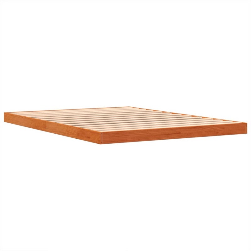 Cadre de lit sans matelas cire marron 140x190cm bois pin massif - 4