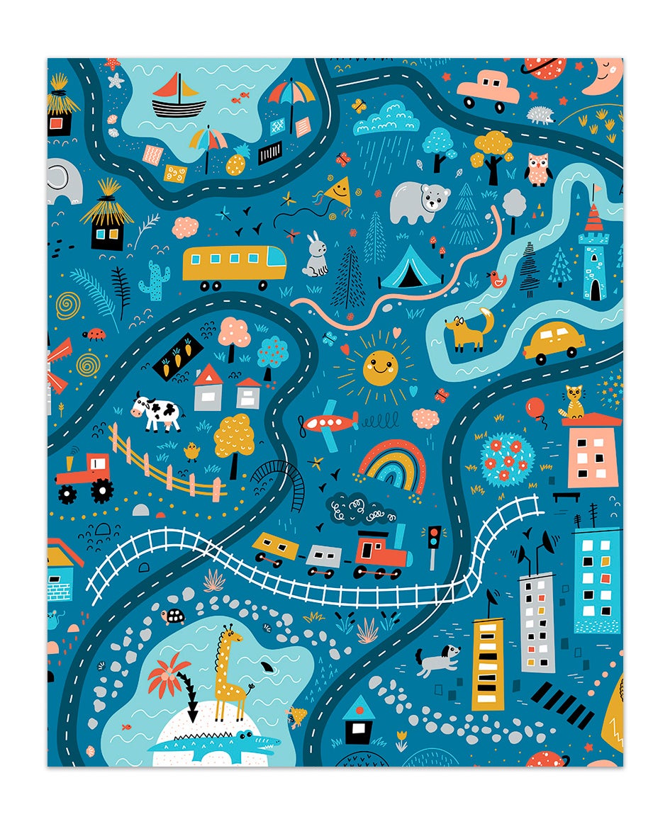 Alfombra vinílica infantil a05 azul 95x95 cm pie de cama pvc interior exterior