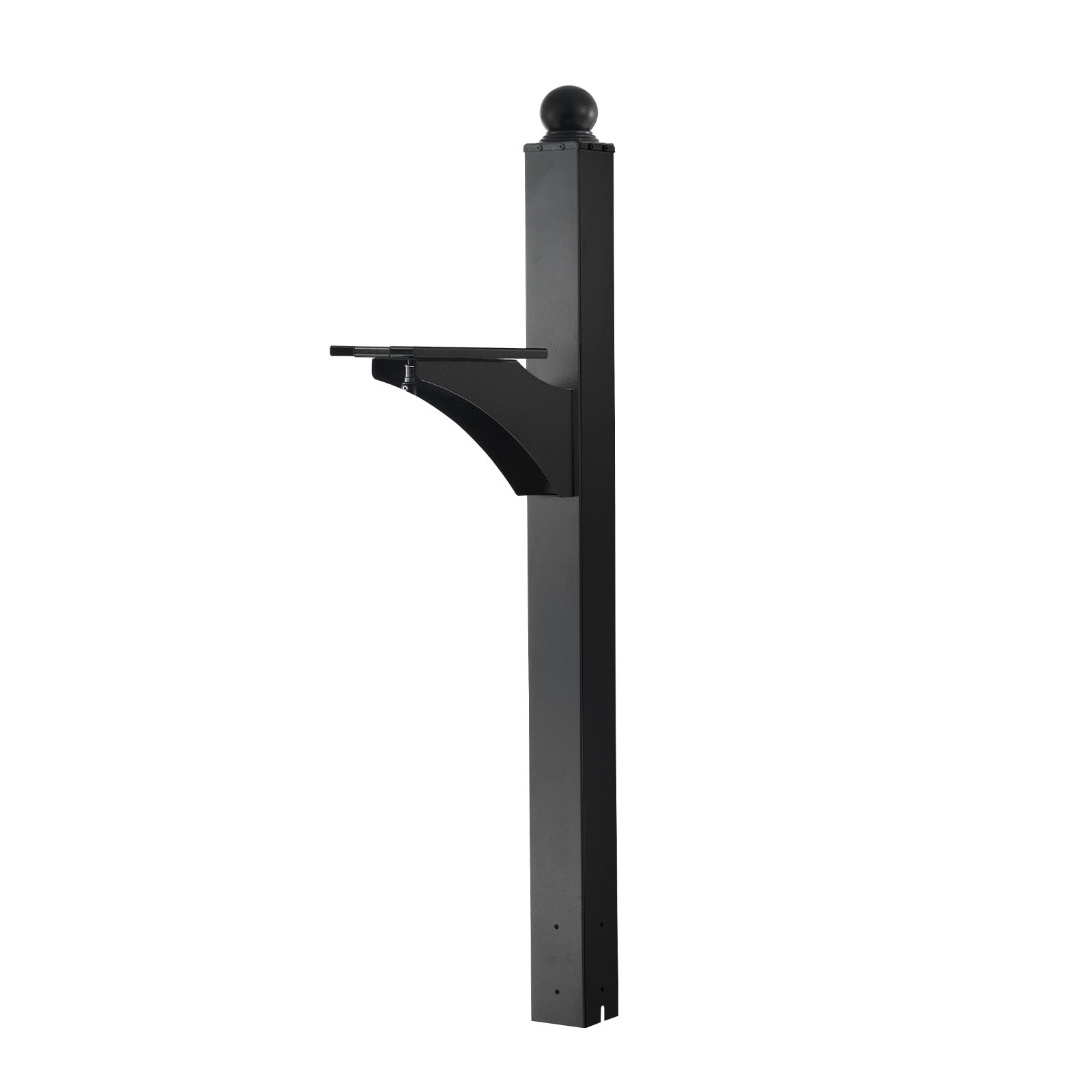 Poteau boîte aux lettres VEVOR 143x54x15 cm, aluminium revêtu poudre avec plaque universelle, support métal pour usage extérieur résidentiel, noir - 9