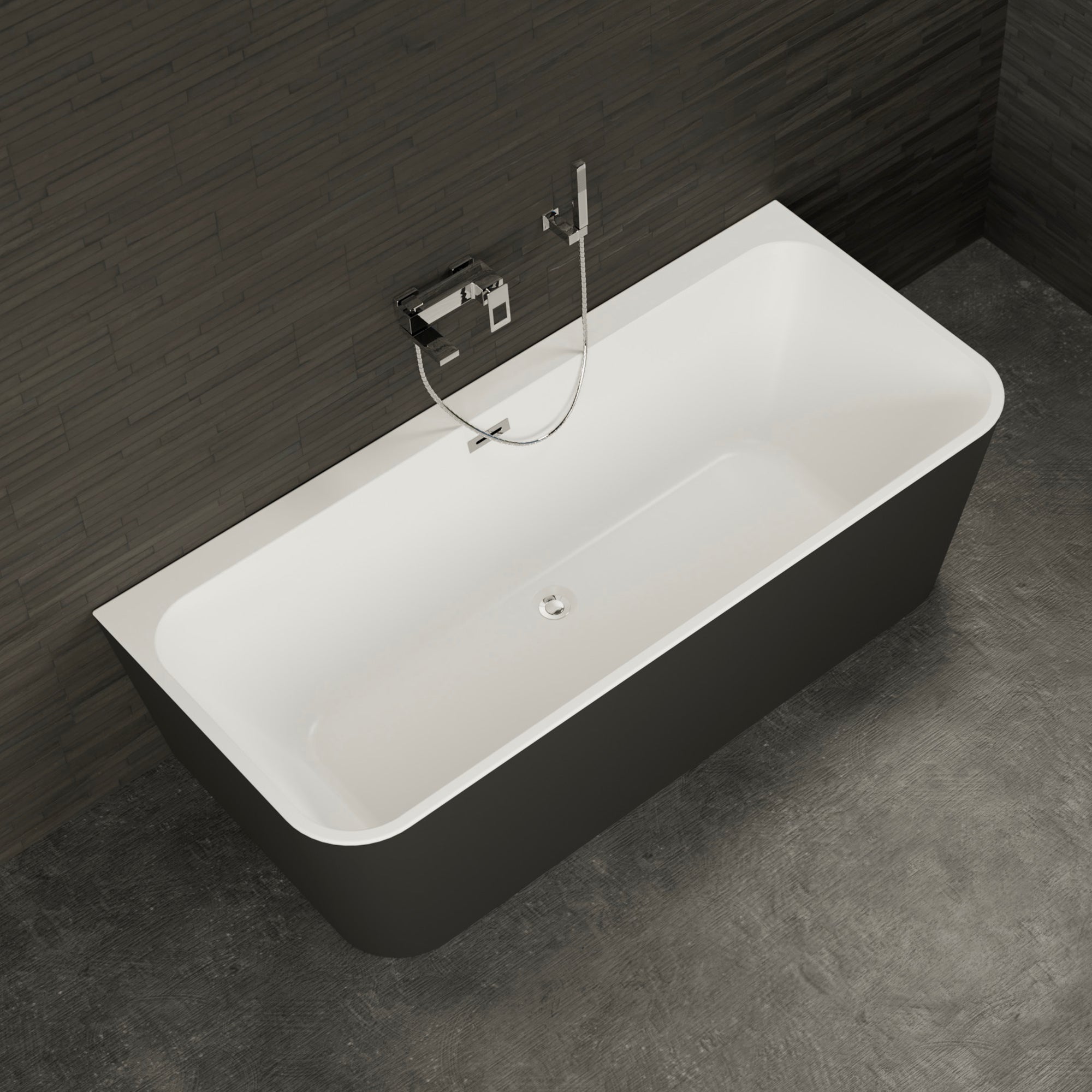 Baignoire Ilot Mint 180 noire 180 x81 x57 cm, by SPALINA - 3