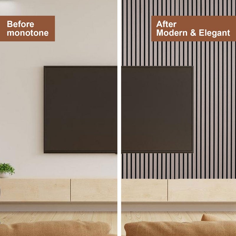 Panel moldeado Revestimiento mural natural Moderno panel mural acústico MDF con chapa de madera y fieltro 120x60x2,1cm nogal - 6