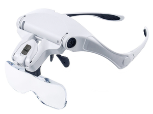 AUN Loupe de montage sur tête Loupe de tête loupe rechargeable LED avec lunettes 4 pièces pour AUN Loupe de montage sur tête Loupe de tête loupe rechargeable LED avec lunettes 4 pièces pour