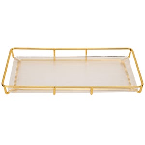 EKNITEY Vassoio Portaoggetti Da Bagno A 2 Ripiani In Metallo - Organizer Per Trucchi E Cosmetici Salvaspazio