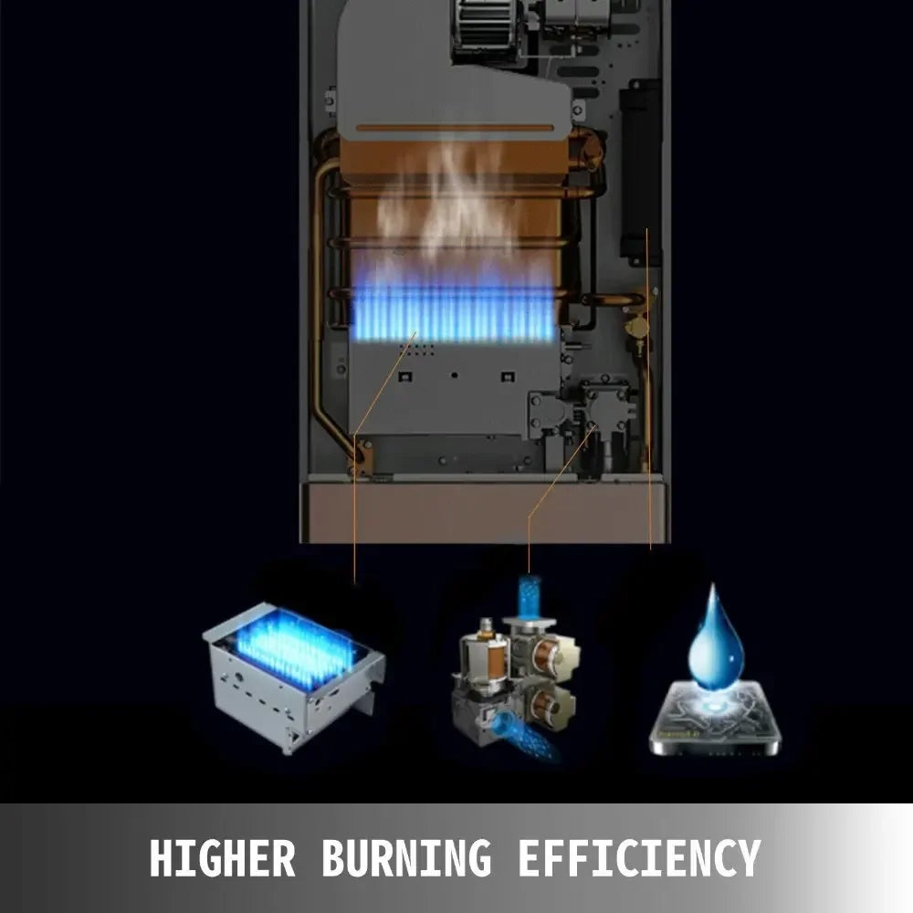 Chauffe-eau numérique au gaz 8 L , en acier inoxydable, sans réservoir, gaz propane, GPL, kits de chauffage, pour camping - 6