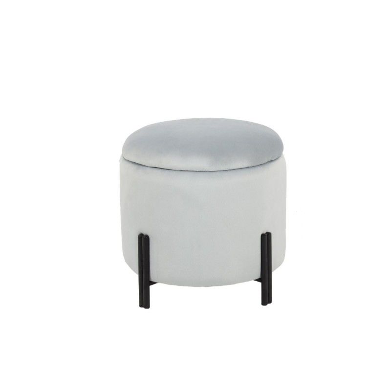 Reposapiés dkd home decor gris metal poliéster (42 x 42 x 42 cm) 8424002030155 s3040712 dkd home decor