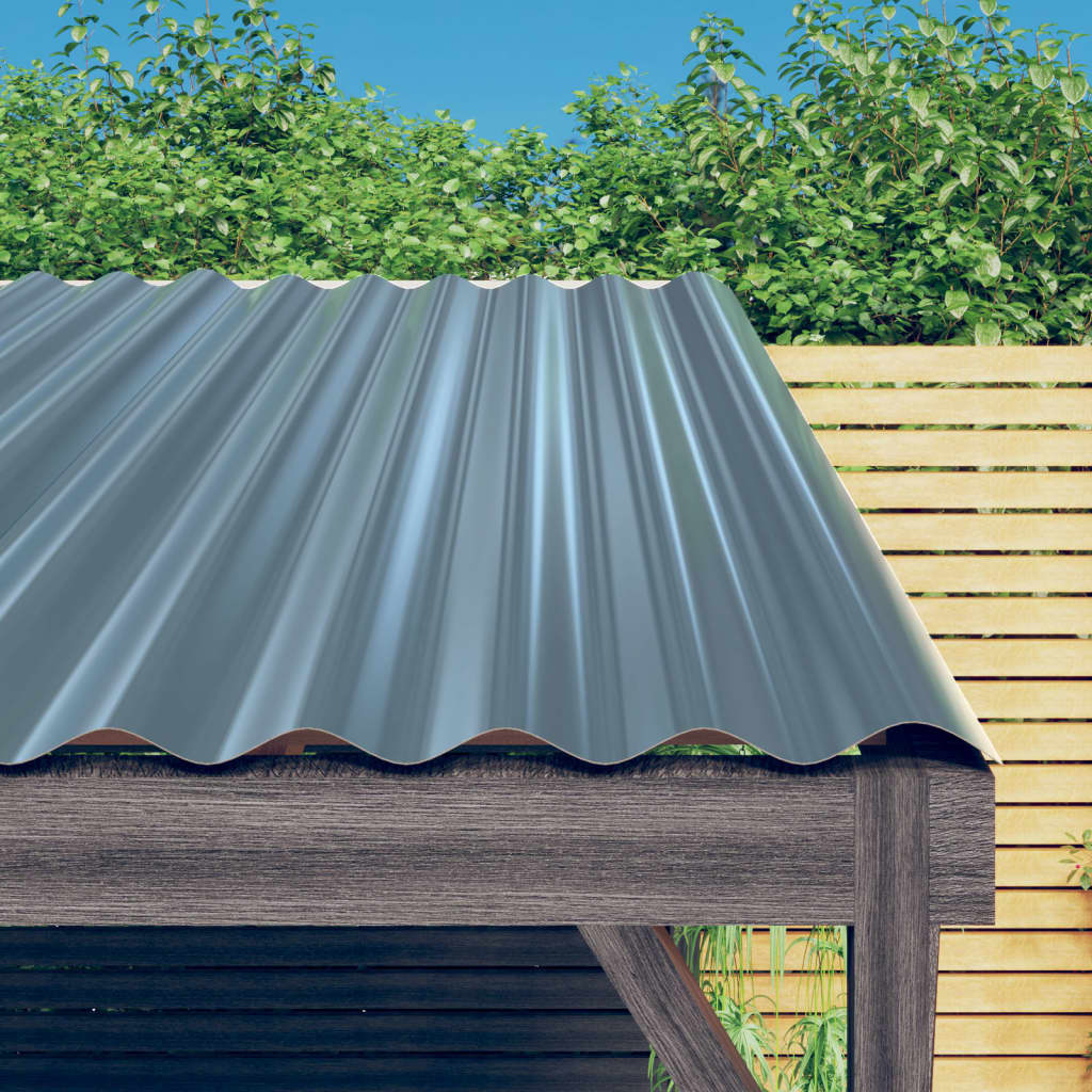 Paneles de techo 36 uds acero con recubrimiento en polvo gris 80x36 cm