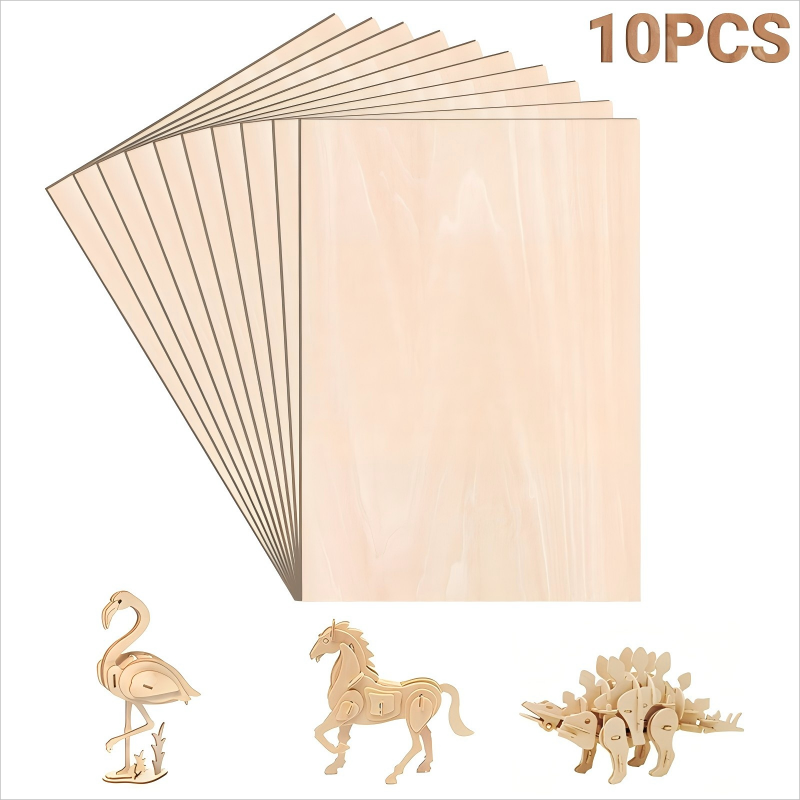 WISYOK 10pcs Contreplaqué 3mm, Planche Bois A4, Feuille de Bois