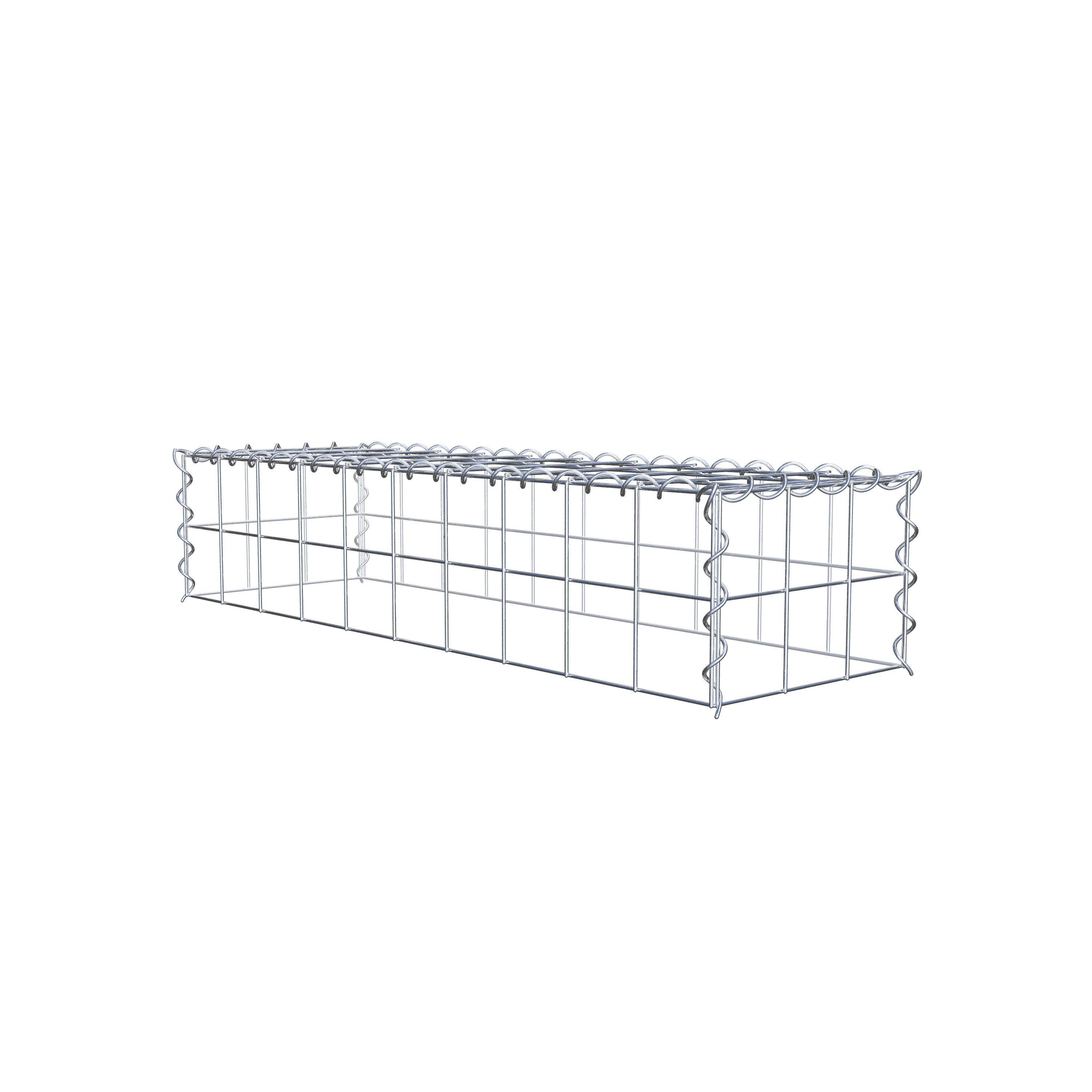 Gabiona - Gavión para apilar en acero galvanizado 100x20x30cm (LxAxP), malla 10 x 10cm, Espiral, sin rejilla inferior - 4