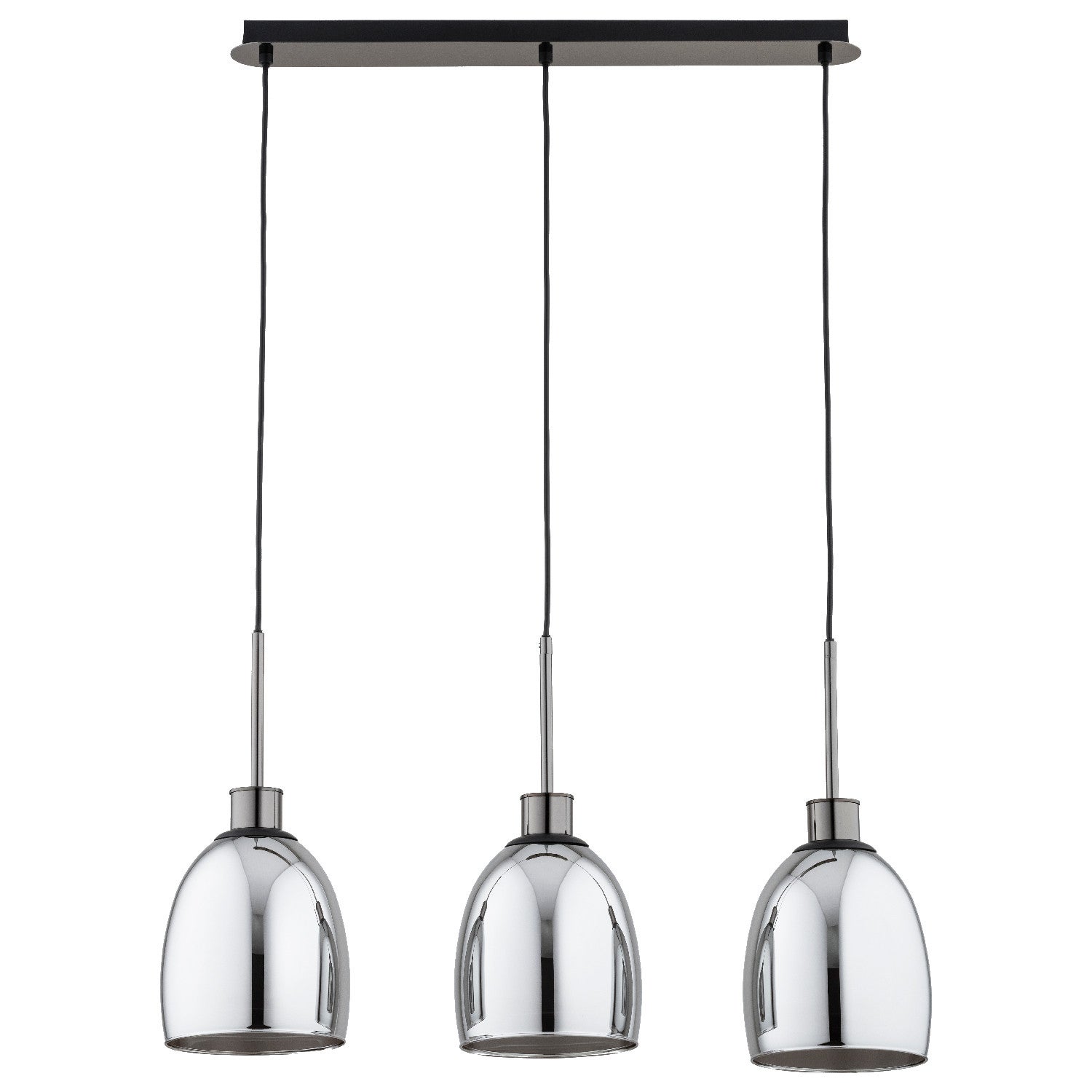 Lampa wisząca Dersel grafitowo-chromowana 3xE27x15W nad stół wym: 95 x 17 x 75 cm metal Alfa
