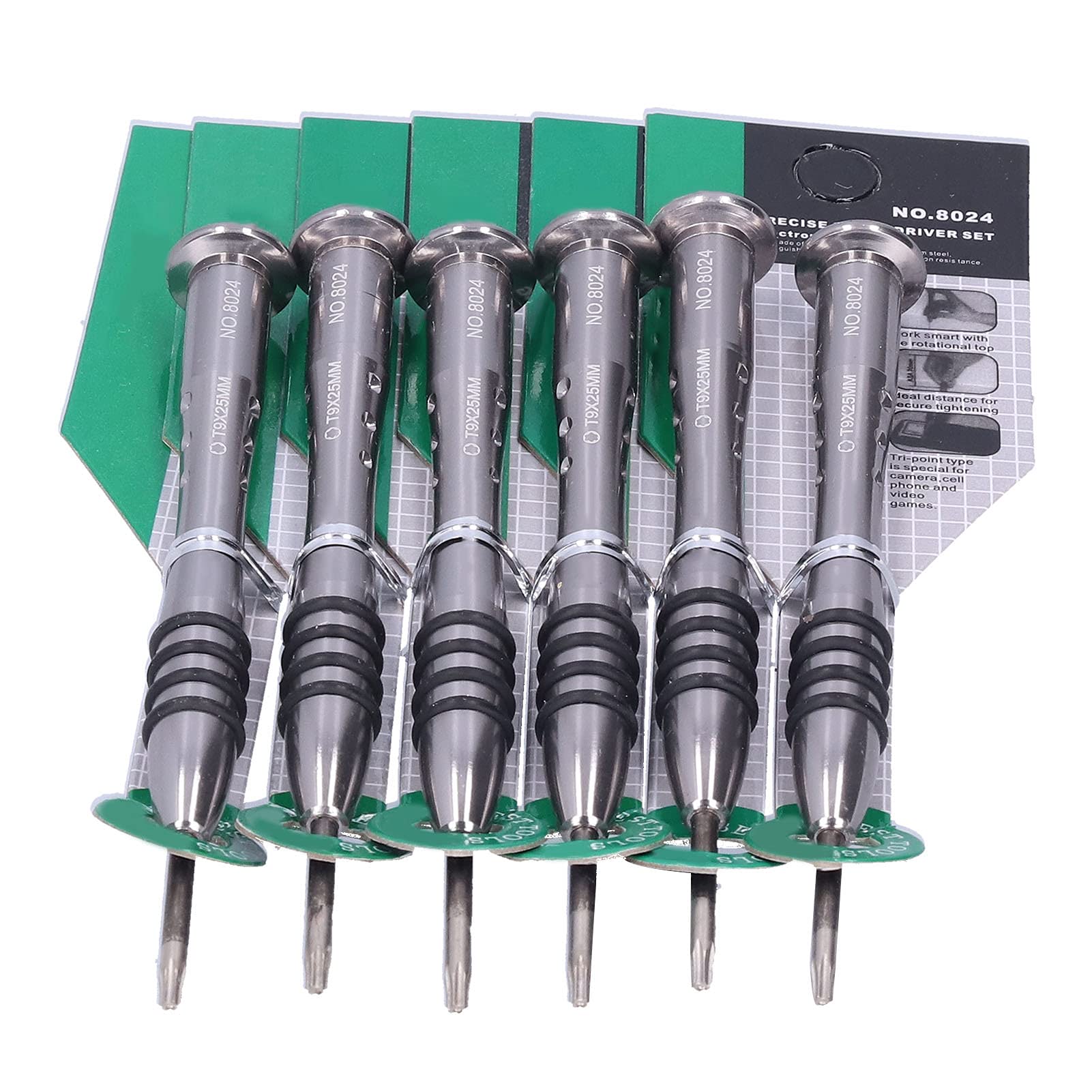 Jeu de 6 tournevis étoile en acier au chrome vanadium, kit d'outils de démontage et de réparation électronique pour téléphone portable - 8